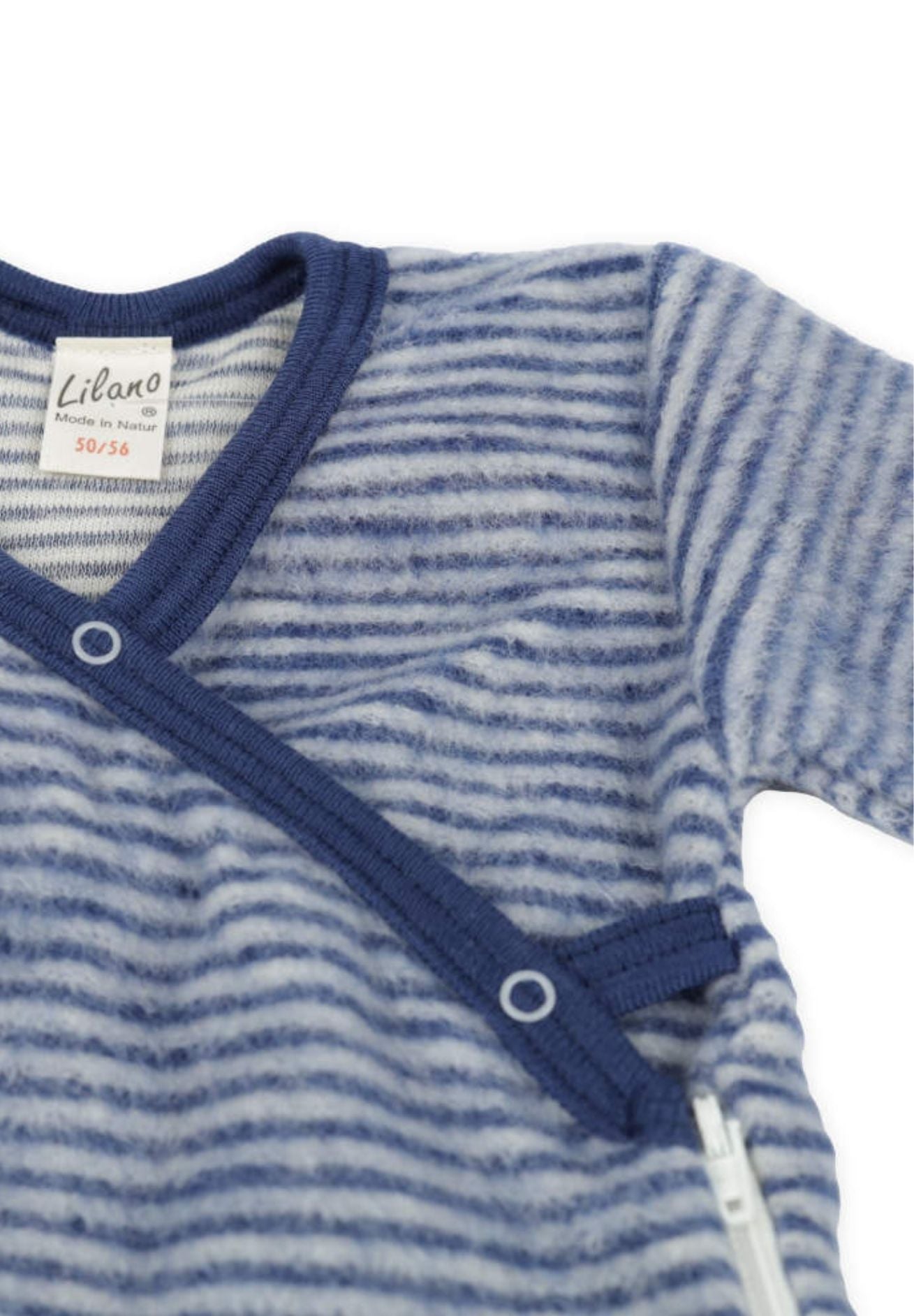 Lilano Baby Schlafsack Wollfrottee marine geringelt