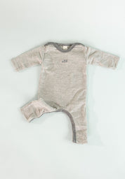 Lilano Baby Overall Wolle Seide grau ecru