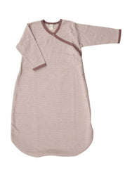 Lilano Baby Ganzjahres Schlafsack Wolle Seide Ringel mauve ecru