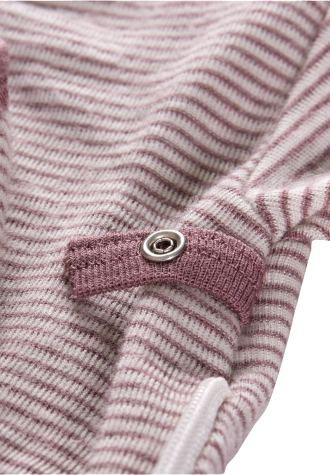 Lilano Baby Ganzjahres Schlafsack Wolle Seide Ringel mauve ecru