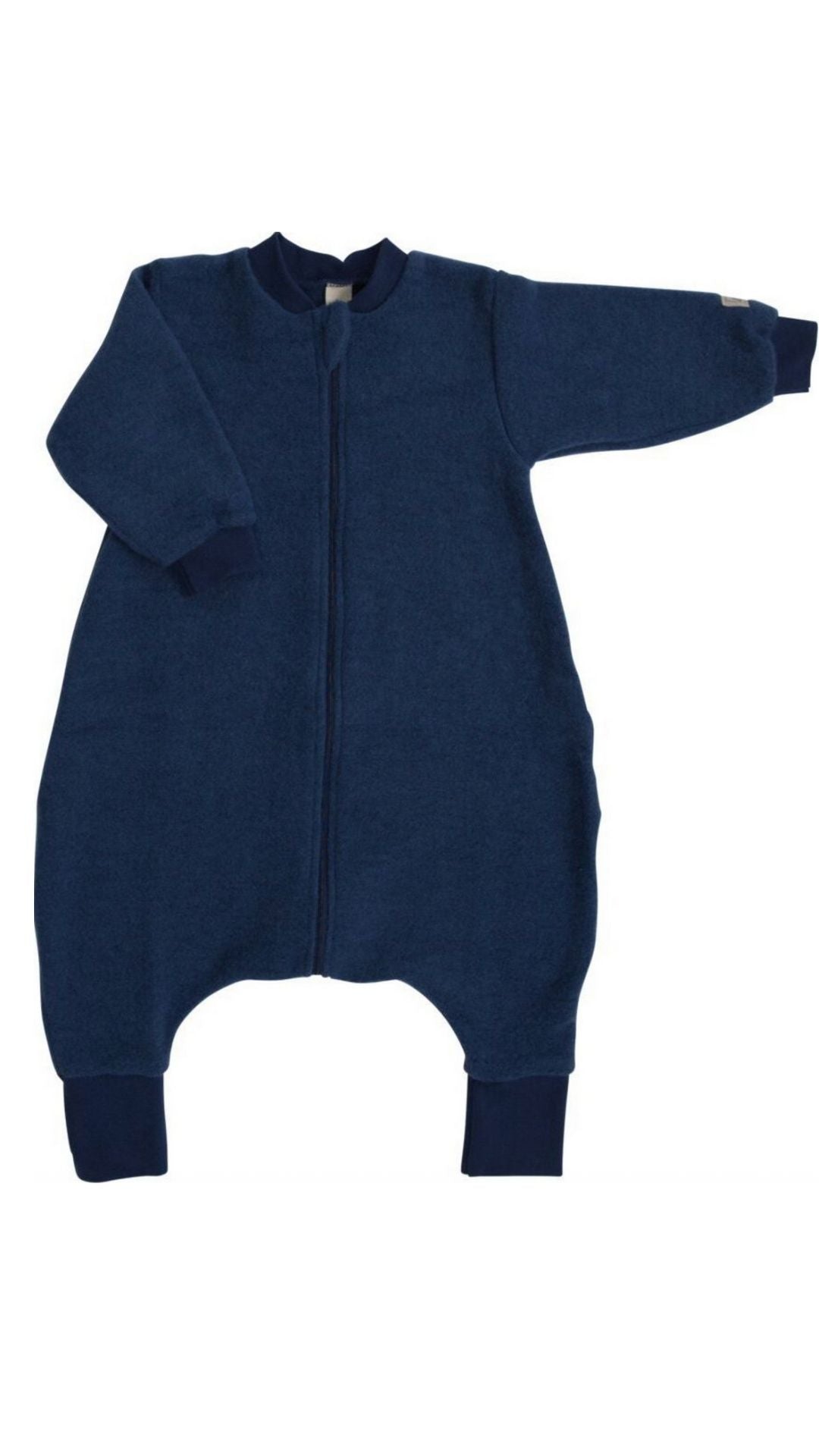 Lilano Ganzjahres Schlafsack mit Füßen Schurwollfrottee dunkelblau – coucou natur
