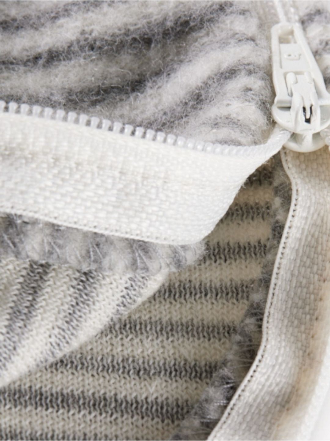 Lilano Baby Schlafsack Wollfrottee hellgrau geringelt