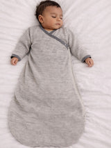Lilano Baby Schlafsack Wollfrottee hellgrau geringelt