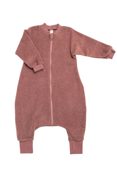 Lilano Ganzjahres Schlafsack mit Füßen Schurwollfrottee mauve