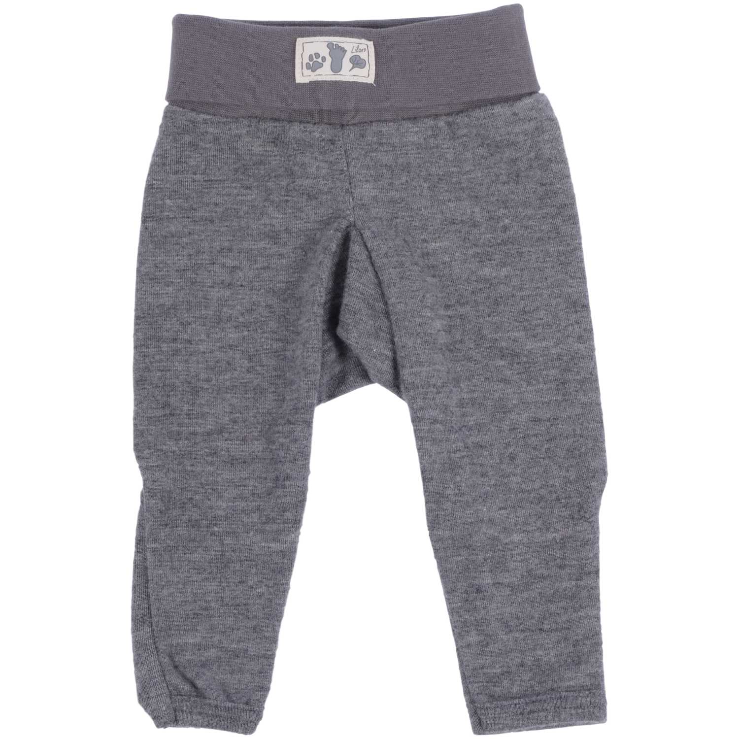 Lilano Baby Wolle Seide Hose mit Beinumschlag grau