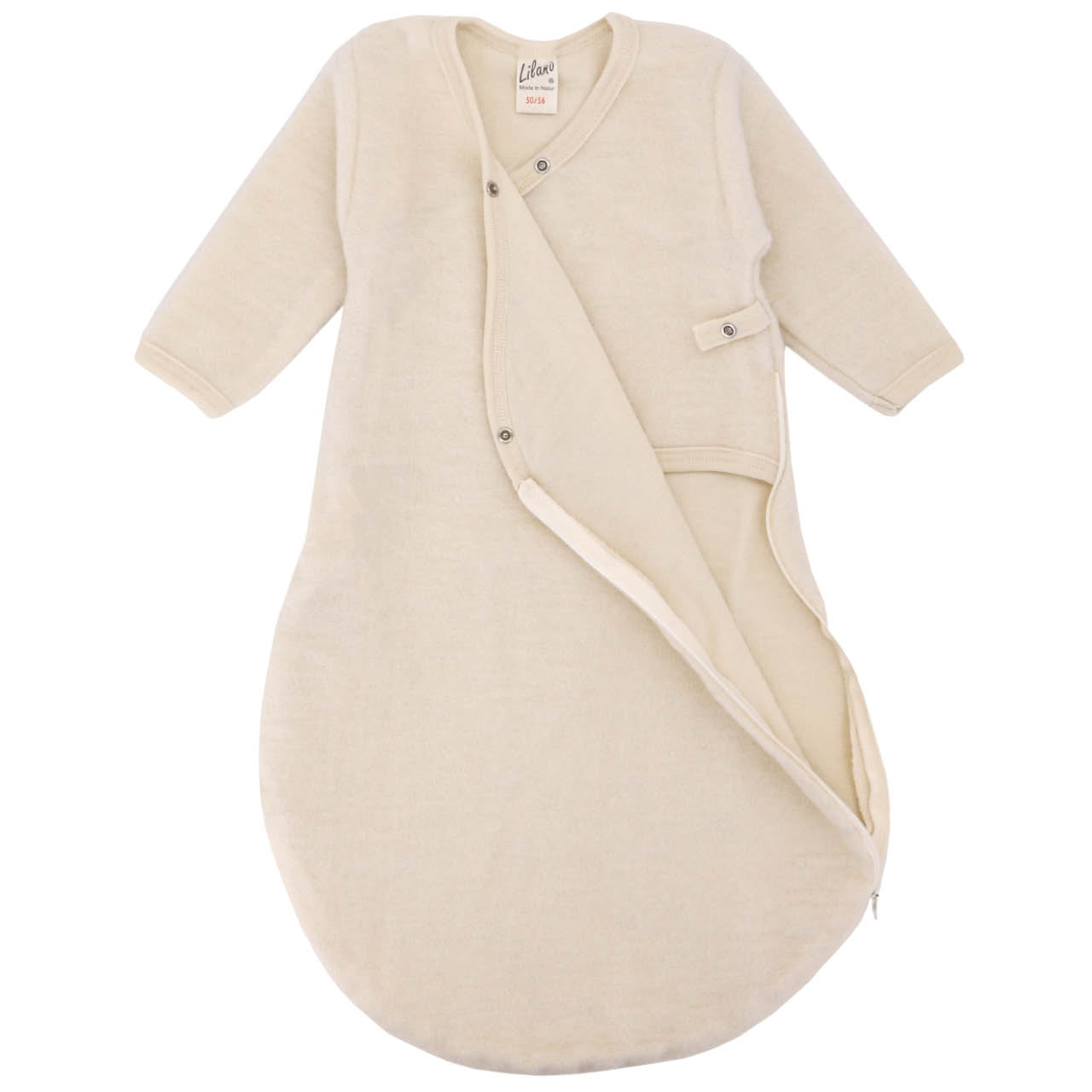 Lilano Baby Ganzjahres Schlafsack Wollfrottee ecru – coucou natur