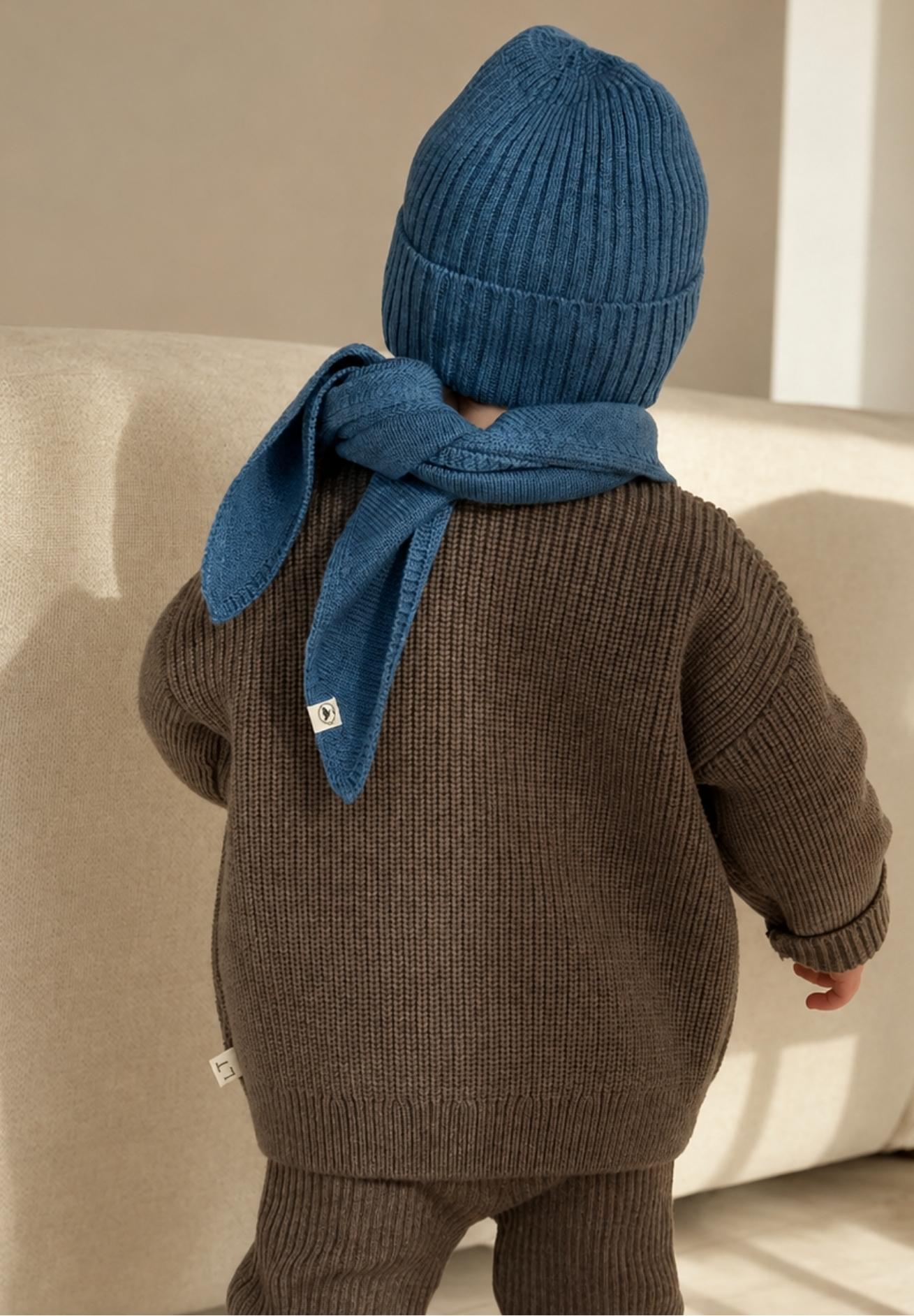 Lille Toni Merino Mütze "Emma" in blue 0-3 Jahre