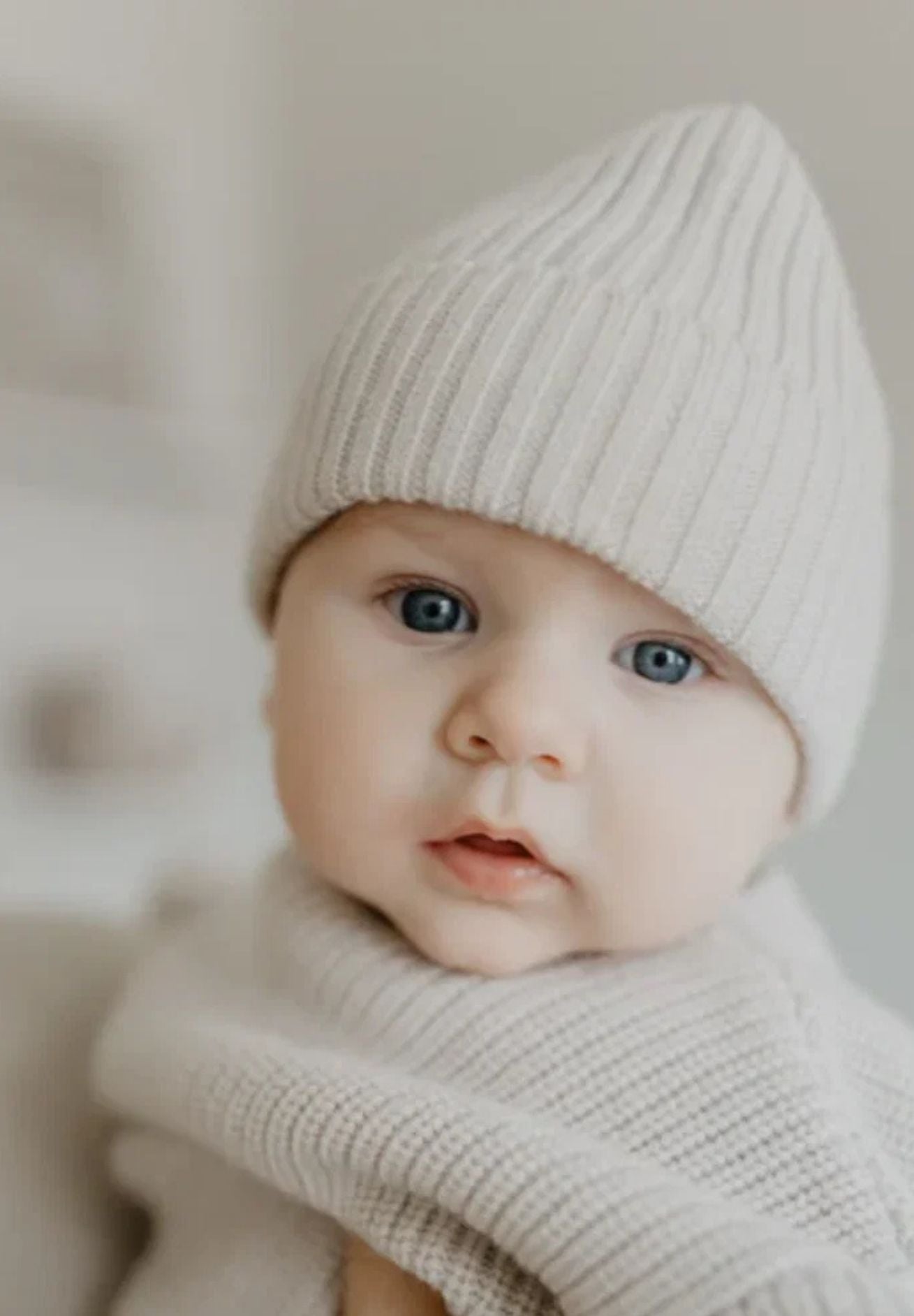 Lille Toni Merino Mütze "Emma" creme 0-1 Jahre