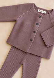 Lille Toni Merino Jäckchen "Emil" mitwachsend in mauve 0-2 Jahre