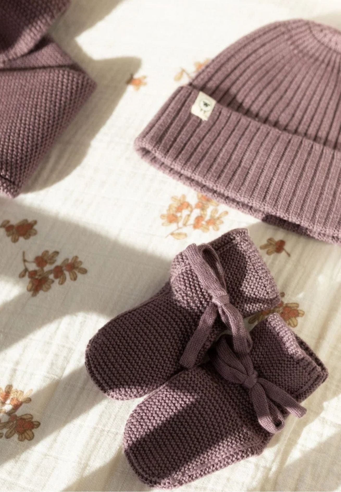 Lille Toni Merino Mütze "Emma" mauve 0-3 Jahre