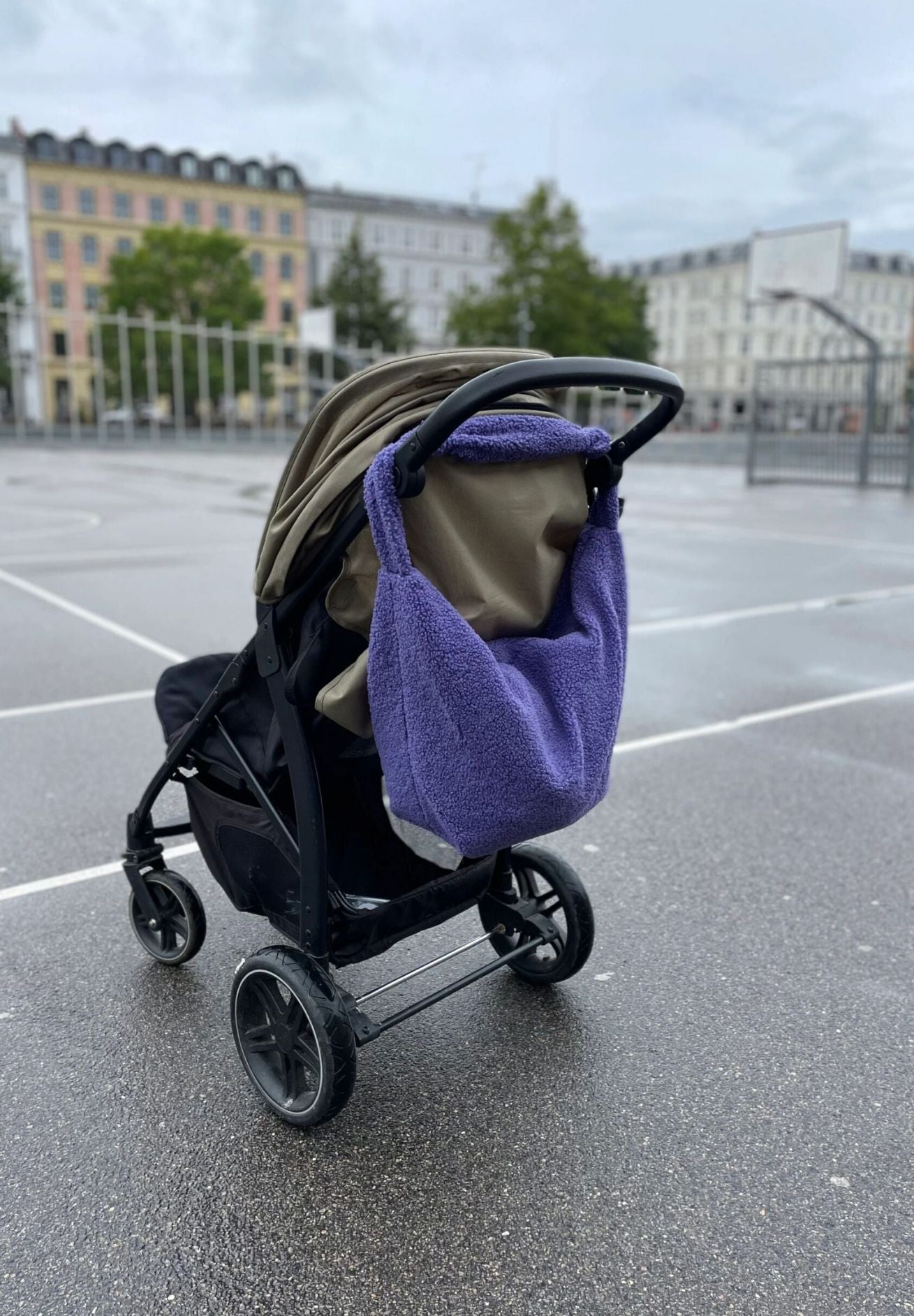 Lukkily Mombag Wickeltasche Teddy dark lavender
