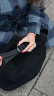 Lukkily Mombag Wickeltasche verstellbar Teddy black