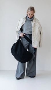 Lukkily Mombag Wickeltasche verstellbar Teddy black