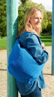 Lukkily Mombag Wickeltasche Teddy cobalt