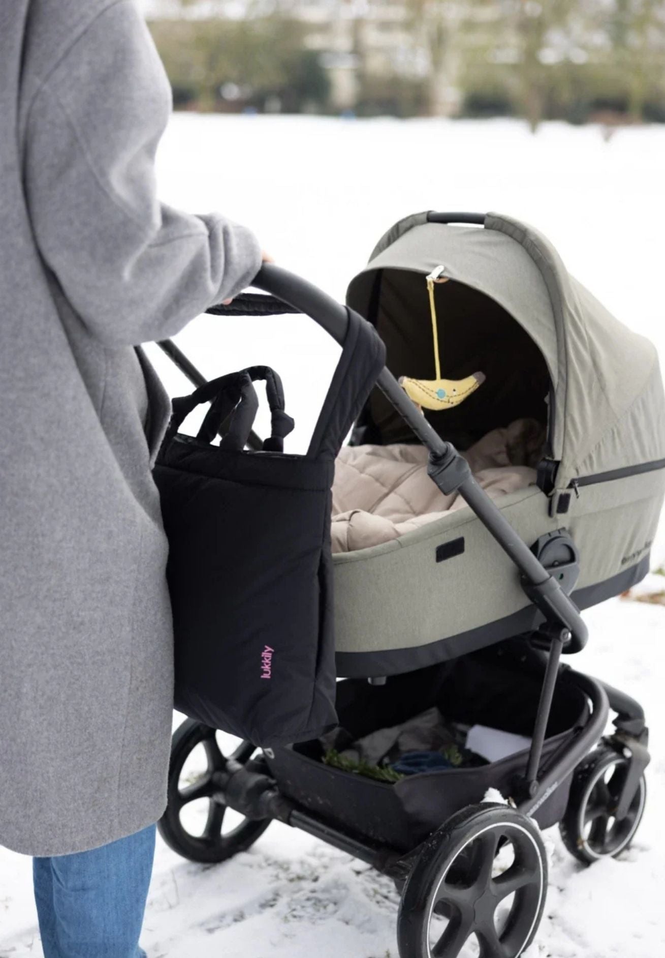Lukkily Mombag Wickeltasche Nylon Tote Bag black