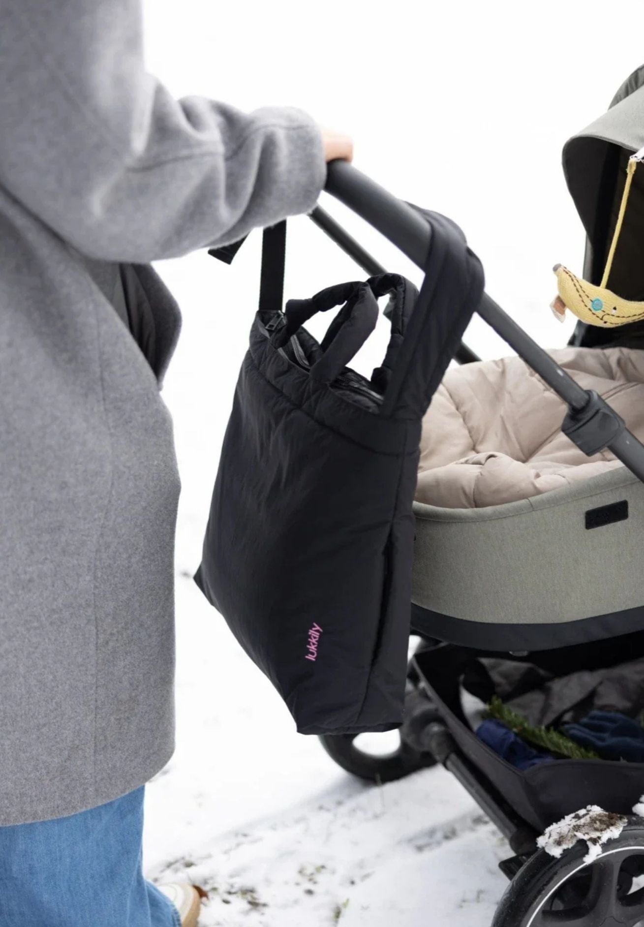 Lukkily Mombag Wickeltasche Nylon Tote Bag black