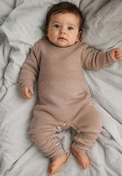 Maglificio di Verona Baby Strampler aus Merinowolle in beige