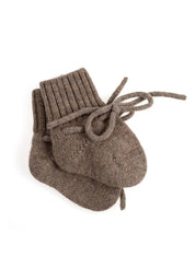 Merino gestrickte mitwachsende Babybooties in cobble