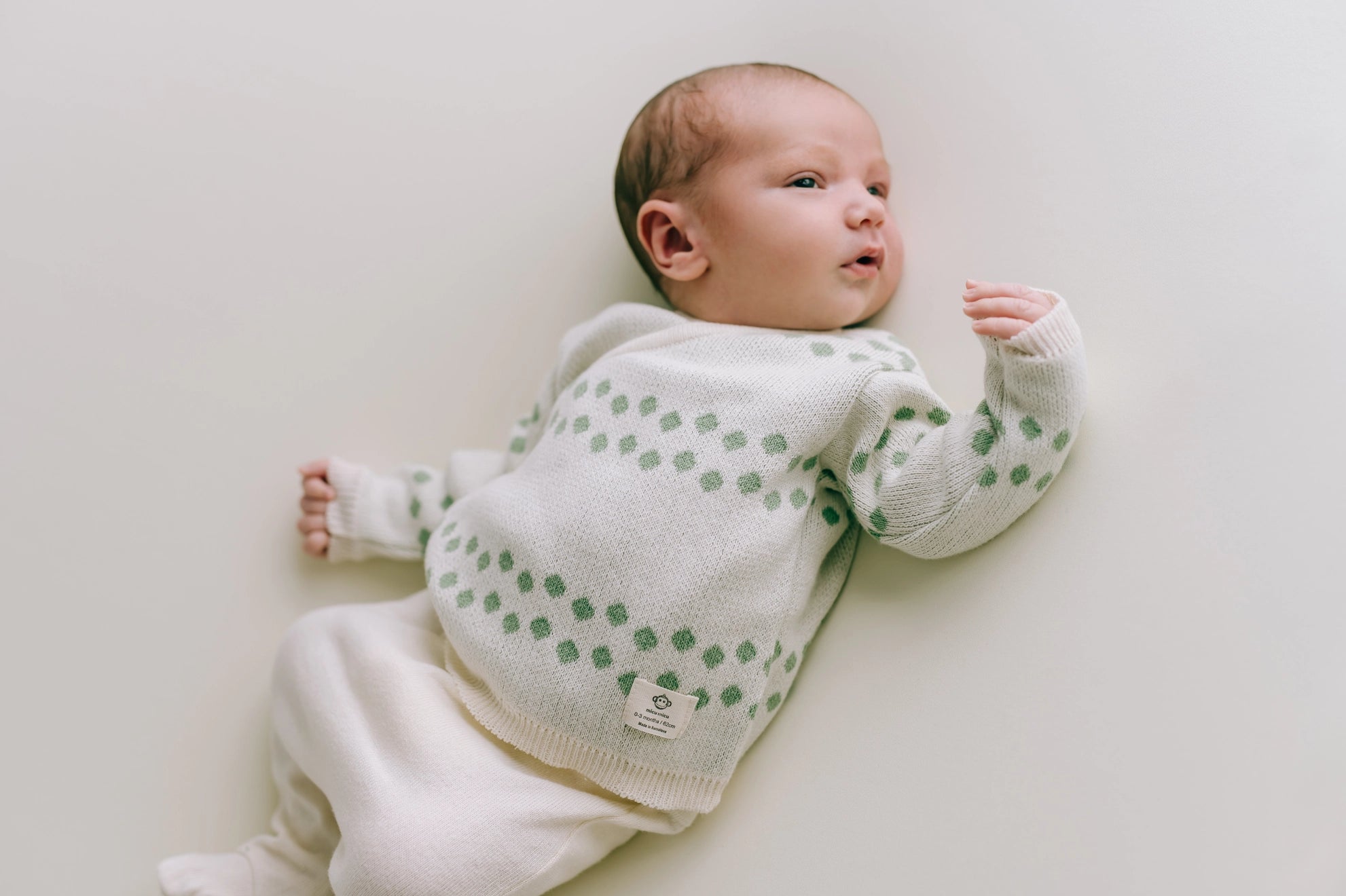 Micu Micu Newborn Strickset Biobaumwolle dots mint