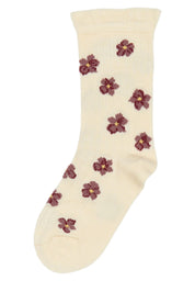 Minipop Bambus Socken Herz ecru flowers