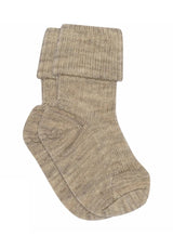mp Merino Ripp Wollsocke Umschlag light brown melange