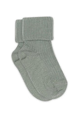mp Merino Ripp Wollsocke mit Umschlag mint