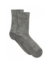 mp denmark Damen Socke aus Wolle Seide in grau mit Muster