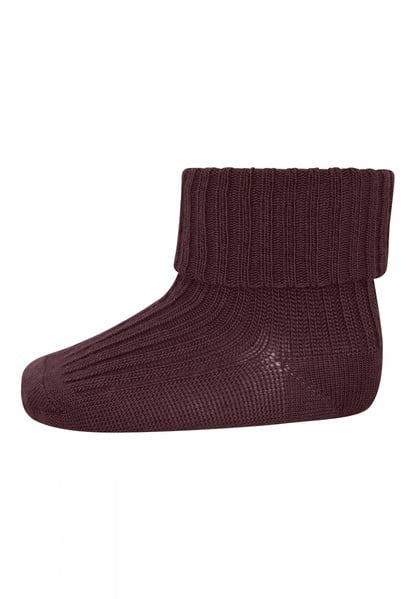 mp Merino Ripp Wollsocke mit Umschlag grape skin