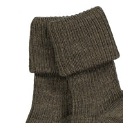 mp Merino Ripp Wollsocke mit Umschlag braun melange