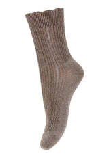 mp Bambus Glitzersocken "Celosia" MiniMe in brown sienna