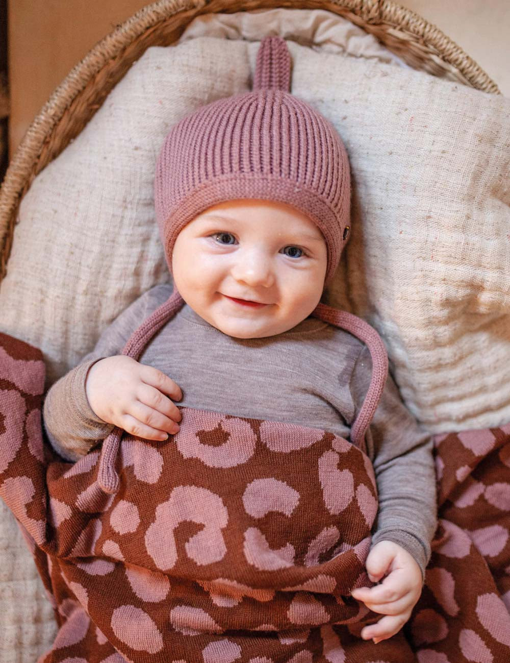 Oh chapo Pinni Bio Merino Mütze rose