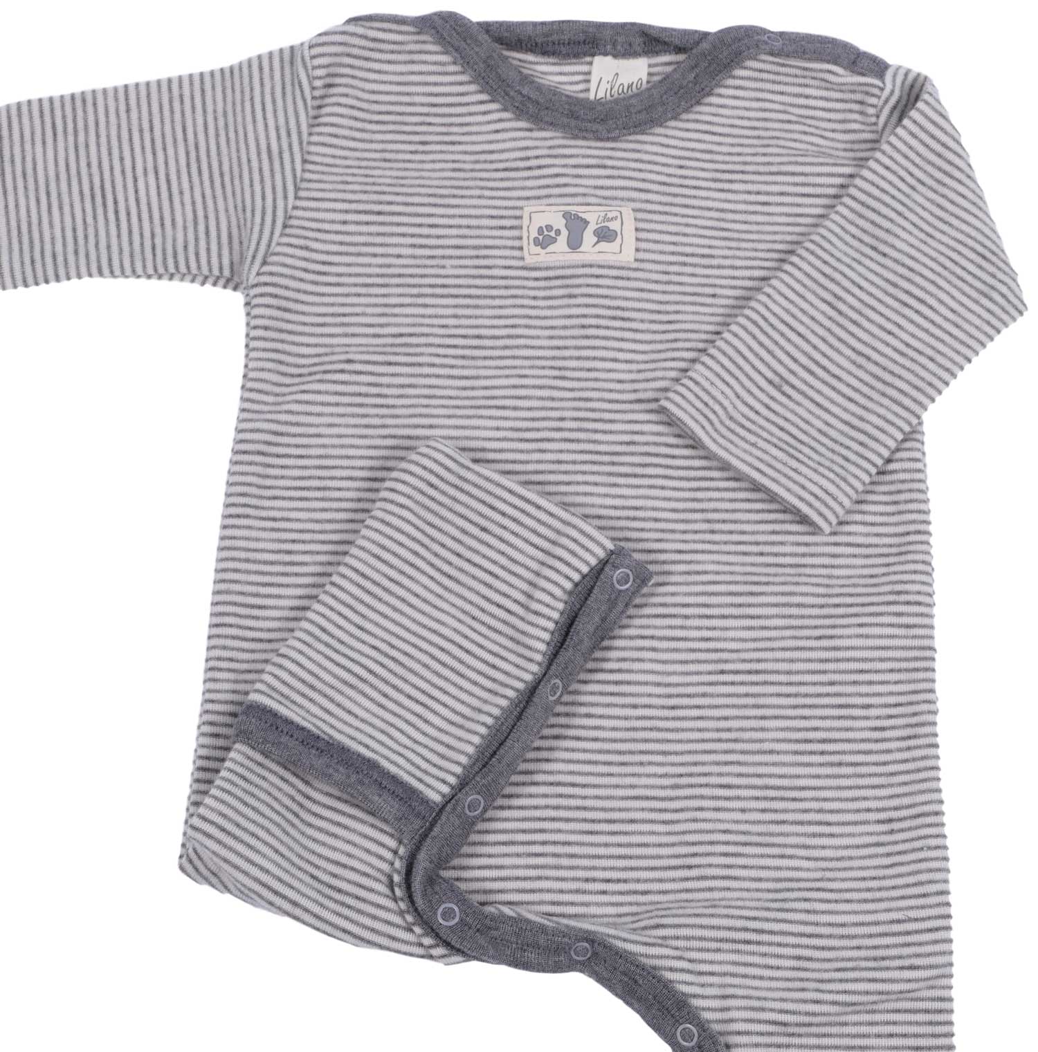 Lilano Baby Overall Wolle Seide grau ecru