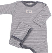 Lilano Baby Overall Wolle Seide grau ecru
