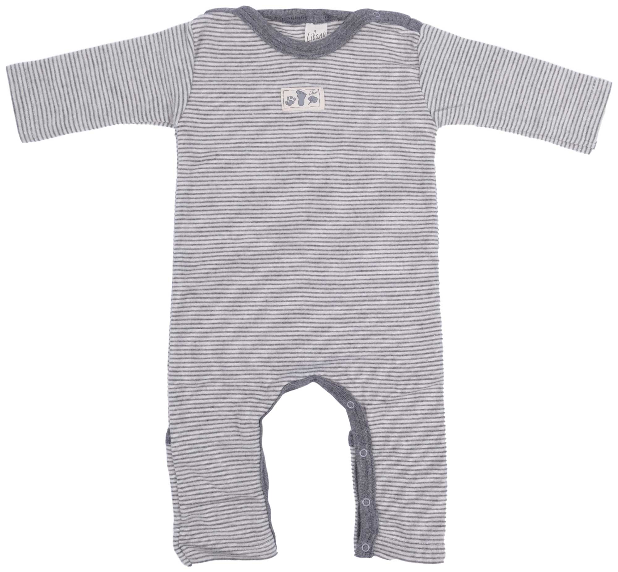 Lilano Baby Overall Wolle Seide grau ecru