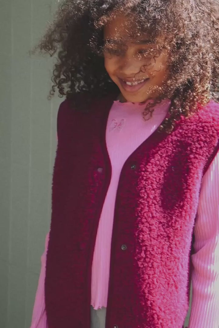 Alwero Kinder Bio Wollweste "Tyb junior" Rote Bete