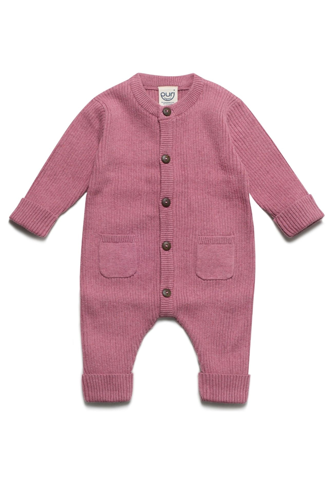 Puri organic mitwachsender Woll Baby-Strickoverall versch. Farben