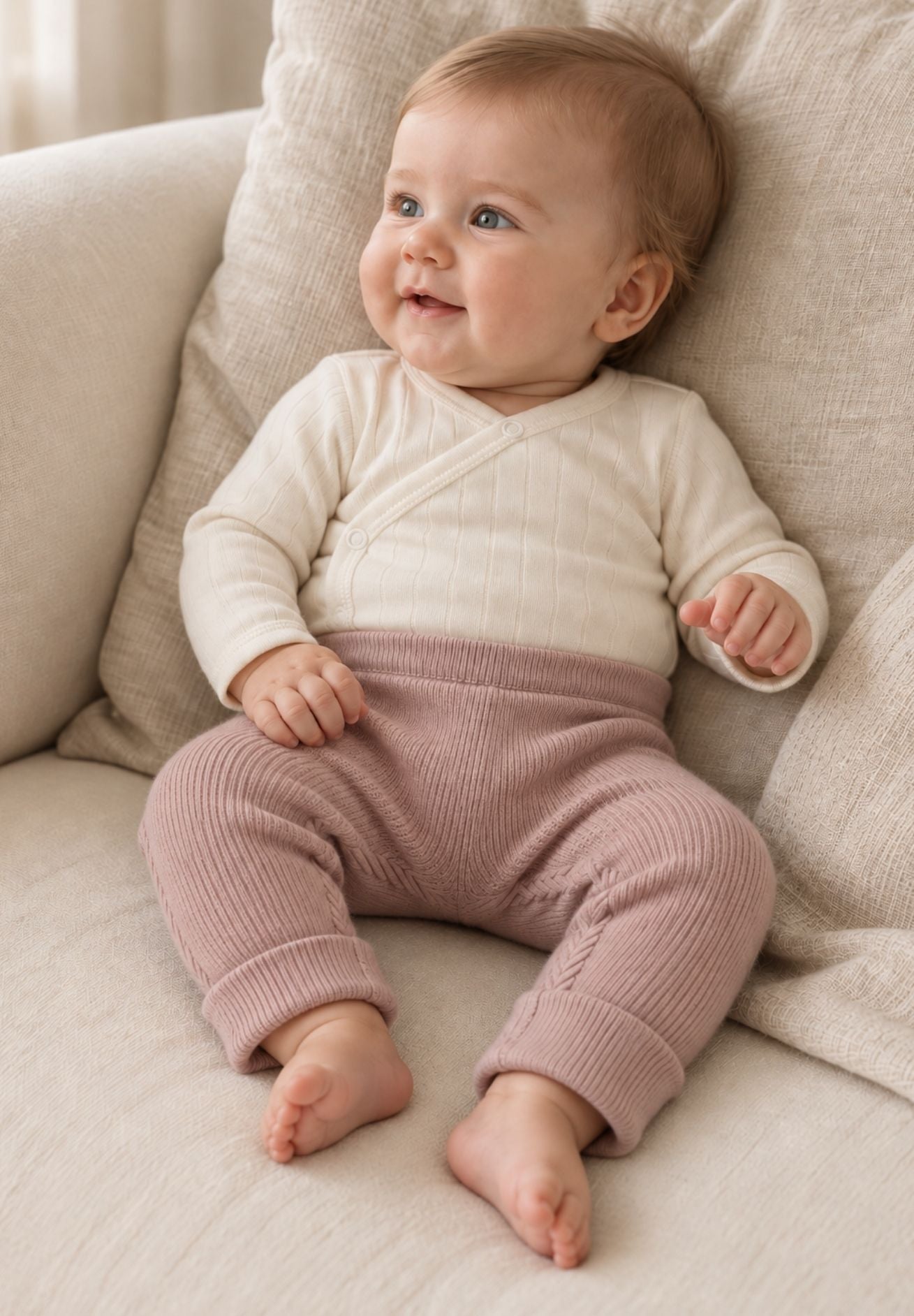Puri Organic mitwachsende Woll Rippenstrick Leggings verschiedene Farben