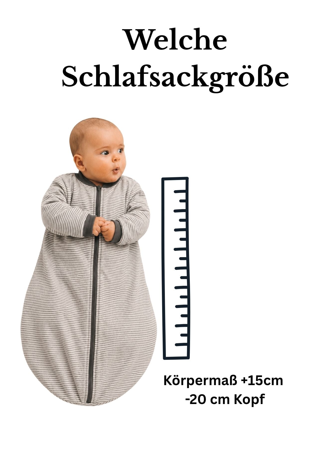 Lilano Ganzjahres Schlafsack mit Füßen Schurwollfrottee grau Ringel – coucou natur
