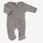 Lilano Baby Strampler Schurwollfrottee hellgrau