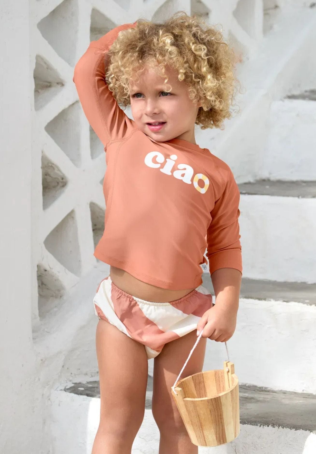 Lässig UV Shirt langarm unisex Ciao in terracotta