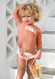 Lässig UV Shirt langarm unisex Ciao in terracotta