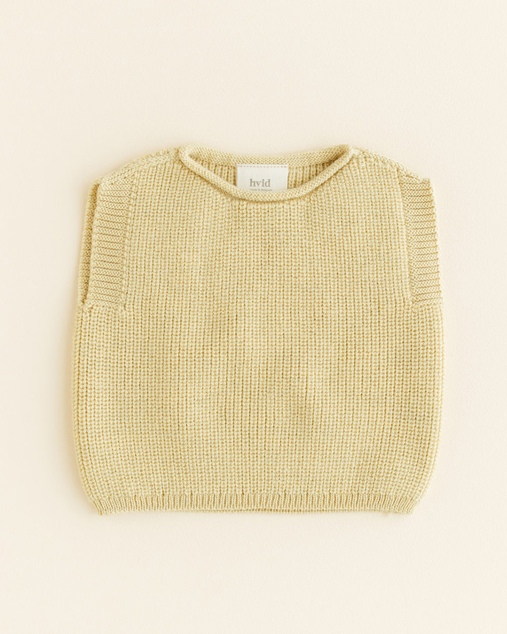 Hvid mitwachsender Baby Merino Strickpullunder Harvey in light yellow