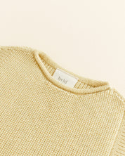 Hvid mitwachsender Baby Merino Strickpullunder Harvey in light yellow
