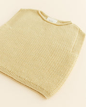 Hvid mitwachsender Baby Merino Strickpullunder Harvey in light yellow