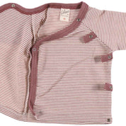 Lilano Baby Wolle Seide Wickelshirt Ringel mauve