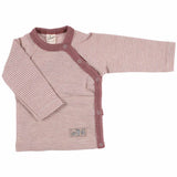 Lilano Baby Wolle Seide Wickelshirt Ringel mauve