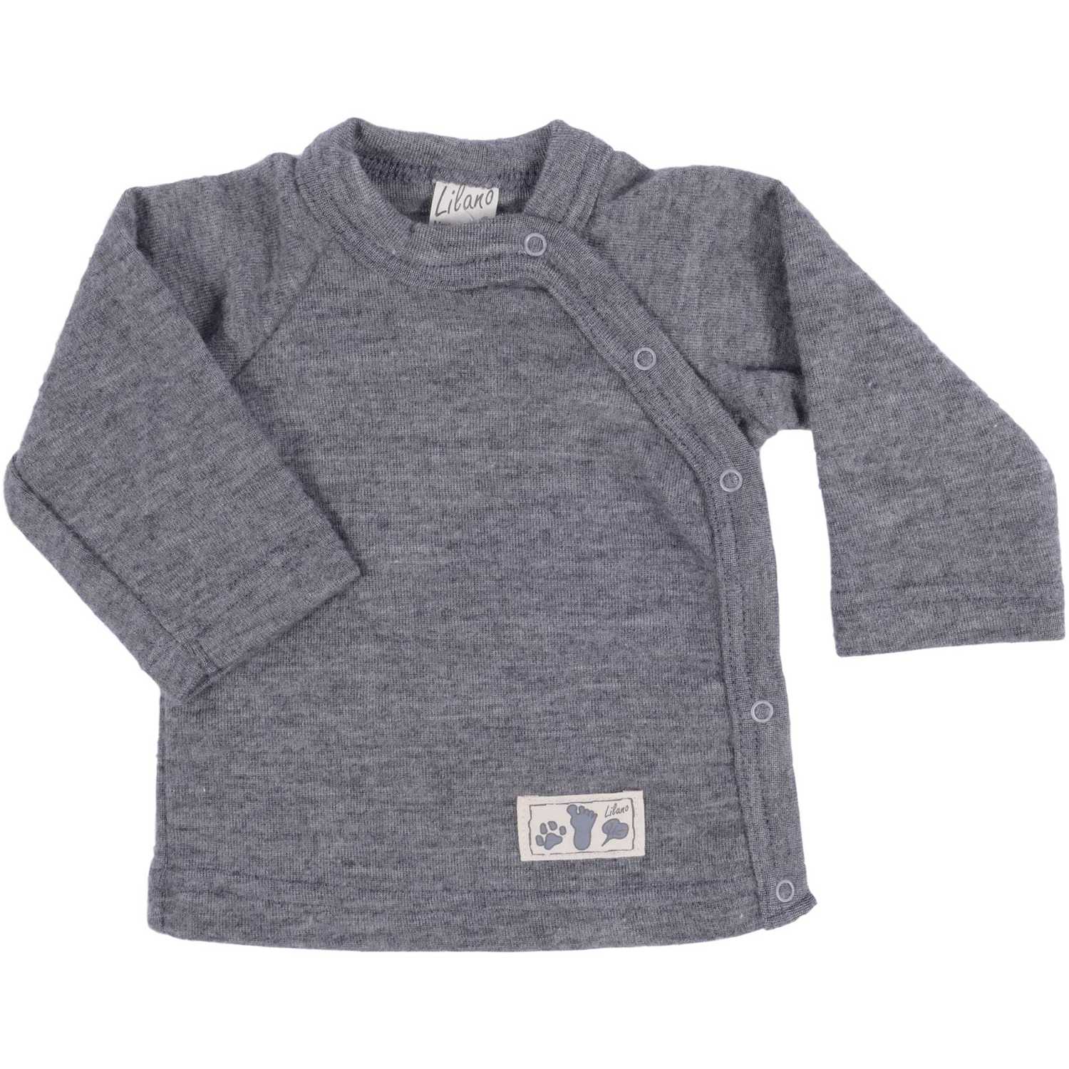Lilano Baby Wolle Seide Wickelshirt grau