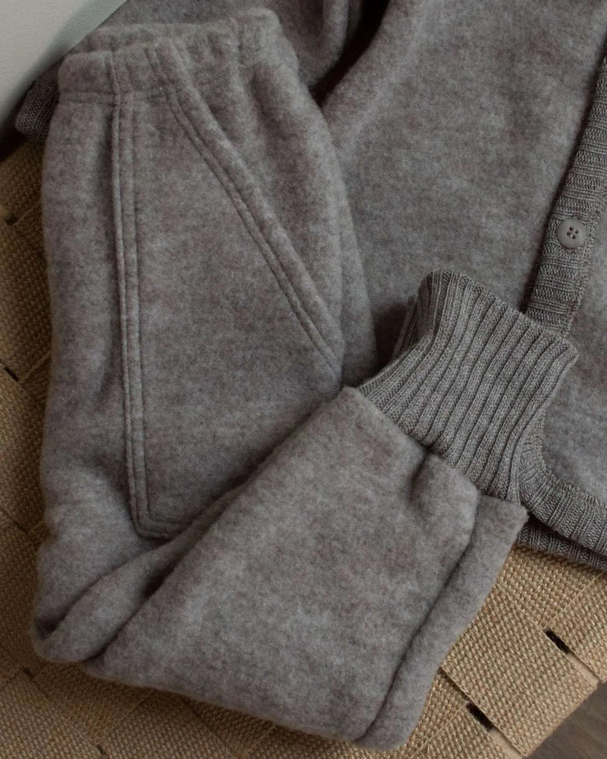 joha Wollfleece Hose sesam melange