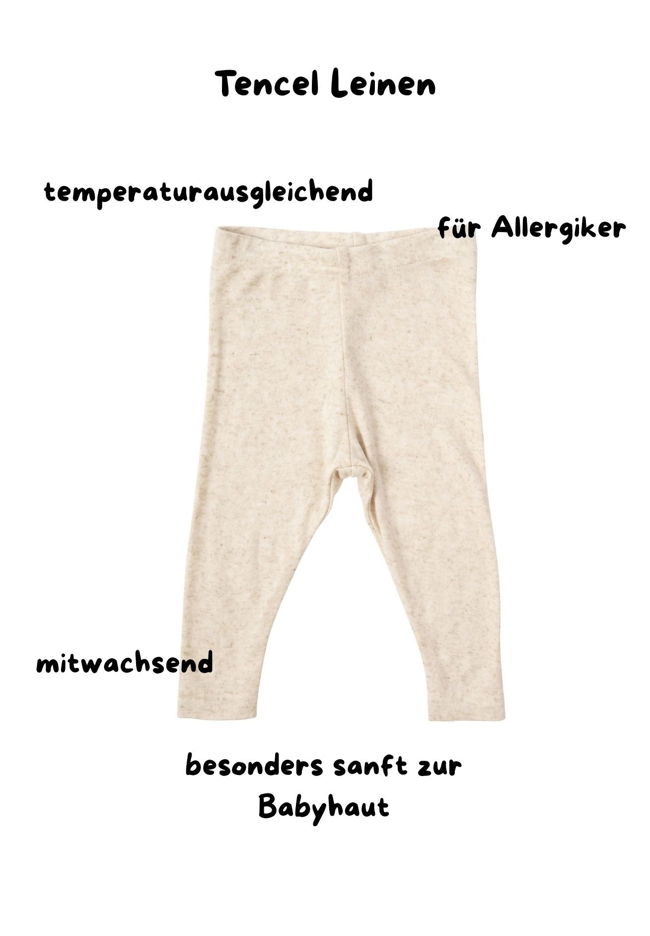 Wooly organic Tencel Leinen Leggings ecru melange