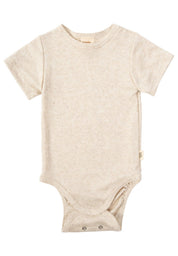 Wooly organic Tencel Leinen mitwachsender Body kurzarm ecru melange